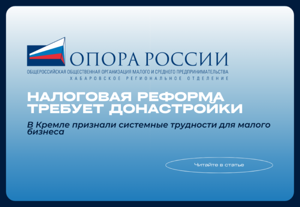 Налоговая реформа требует доработки: в Кремле признали системные трудности для малого бизнеса